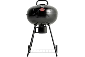 Char-Griller CG30040725 22-inch Kettle Charcoal Grill and Smoker - Steel, Black - 363 sq. in. Cooking Area