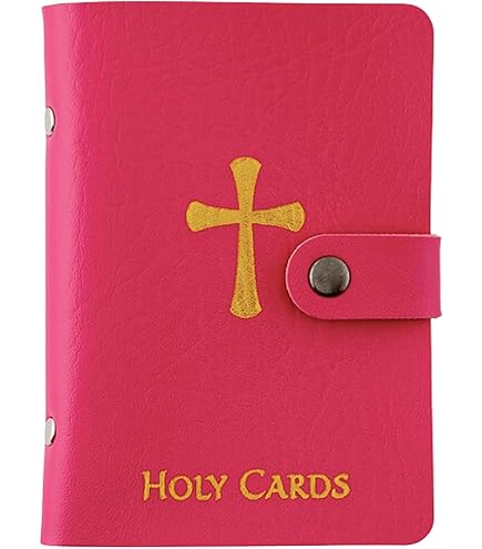 Amazon.com: H Holly Lines Blue Prayer Card Holder Faux Leather