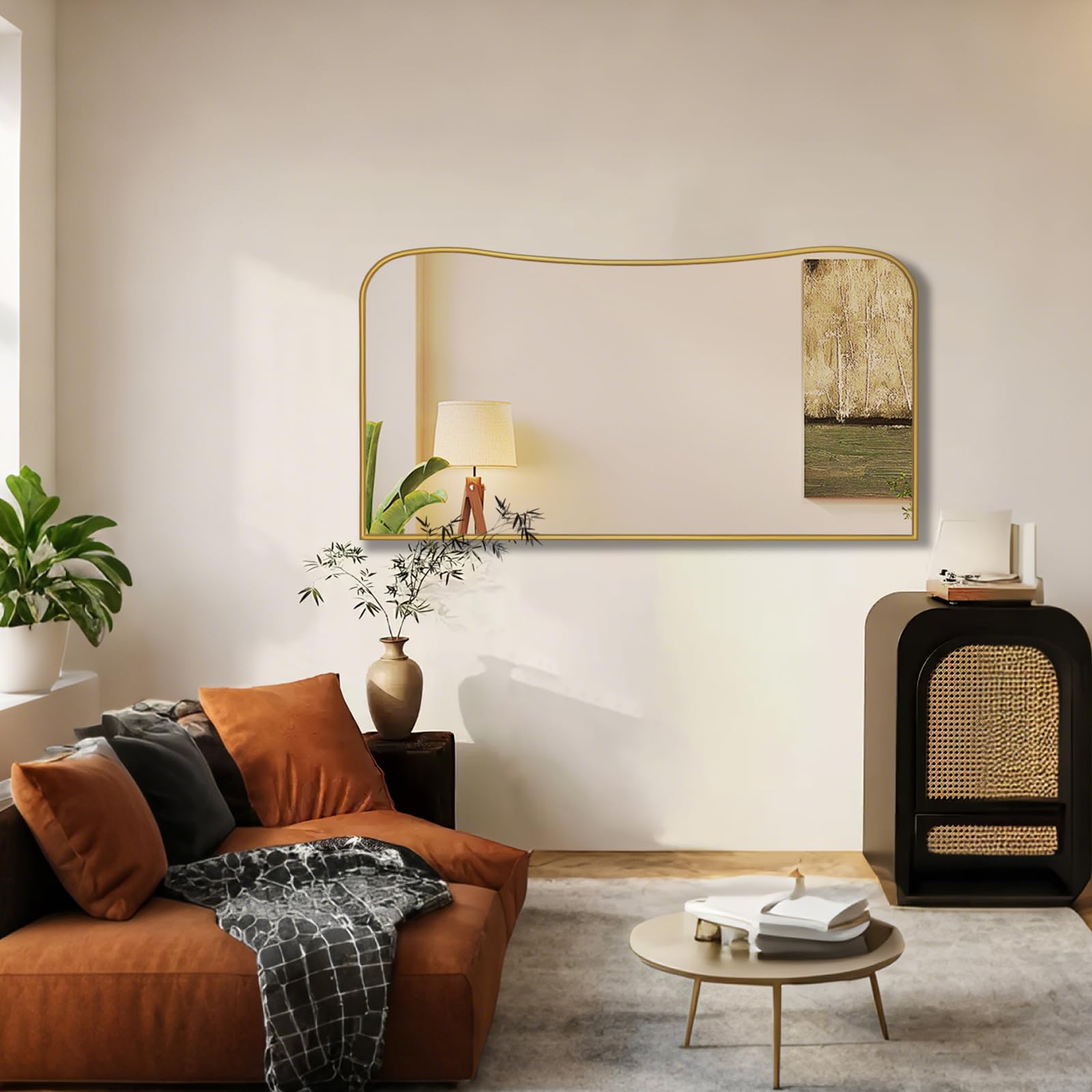 POZINO Gold Rectangular Mirrors, 23.6