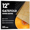 Gatefold Record Sleeves for 12-Inch Vinyl Albums: Clear Plastic Outer Sleeves with 3 Mil Thickness for LPs Protection, 25pcs