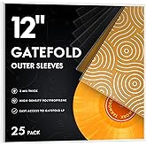 Gatefold Record Sleeves Albums Covers: 12 inch Vinyl Record Outer Sleeves 3 Mil Plastic Clear LP Protective Sleeves, 25pcs