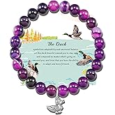 PARTNER Duck Gifts for Women and Men Duck Bracelets for Women and Men Natural Gemstone Beaded Bracelets for Duck Lovers
