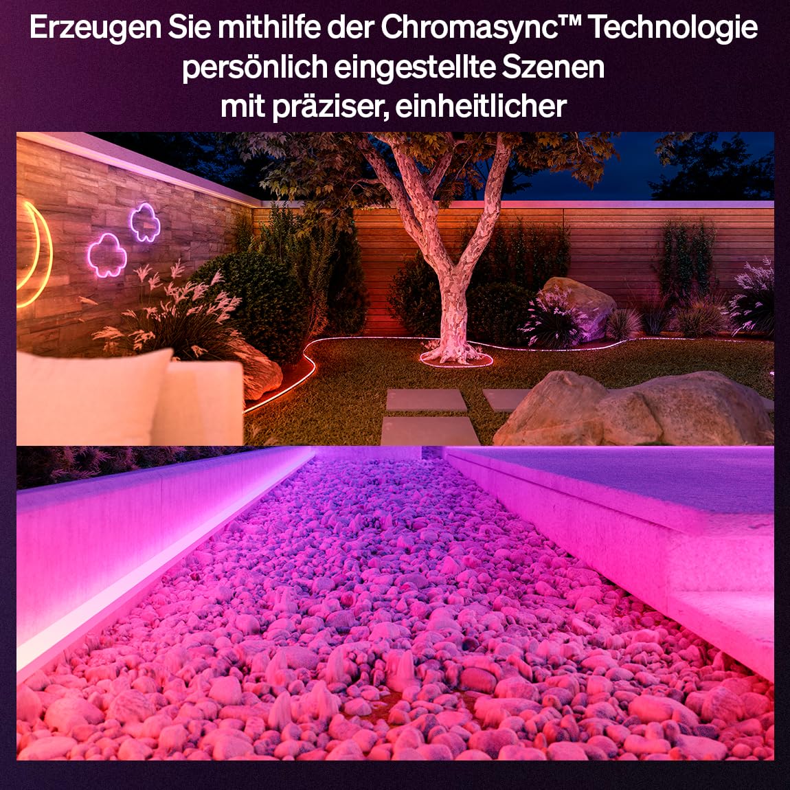 Hue Neon Outdoor 10-Meter Mehrfarbiger LED Streifen, 1100lm Lichtband, farbiges Ambientelicht, Flexible Außenbeleuchtung, Chromasync™-Farbmischung, wetterfest, Niederspannung, App- und Sprachsteuerung 4