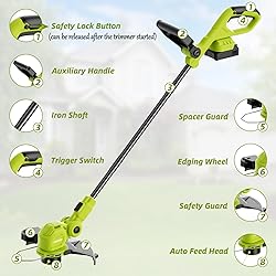 JAGROM 12-inch 20V Cordless String Trimmer with