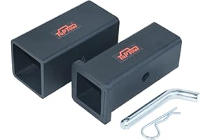 TOPTOW 64027HP Trailer Hitch Adapter 3" to 2-1/2" and 2-1/2" to 2" Hitch Reducer Sleeve Carbon Steel, 5/8 inch Pin & Clip Included