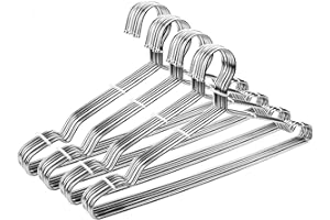 Coat Hangers 40 Pack Clothes Hangers, Seropy Metal Hanger Heavy Duty Wire Hangers with Non Slip Notch, Ultra Thin Stainless Steel Hanger Space Saving Clothing 16.5 Inch