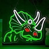 Dinosaur Neon Sign Triceratops Neon Sign for Wall Decor Dino USB Dimmable Neon Light Sign for Boys Girls Room Gameroom Holiday Birthday Christmas Gift