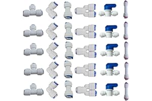 Lemoy 1/4" OD Quick Connect Push in to Connect Water Tube Fitting for RO Reverse Osmosis Water Filter Fittings Pack of 30
