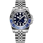 ADDIESDIVE GMT Watches for Men Swiss Quartz Movement Waterproof 200 M Luminous Analog Two Tone Luxury Wrist Watch