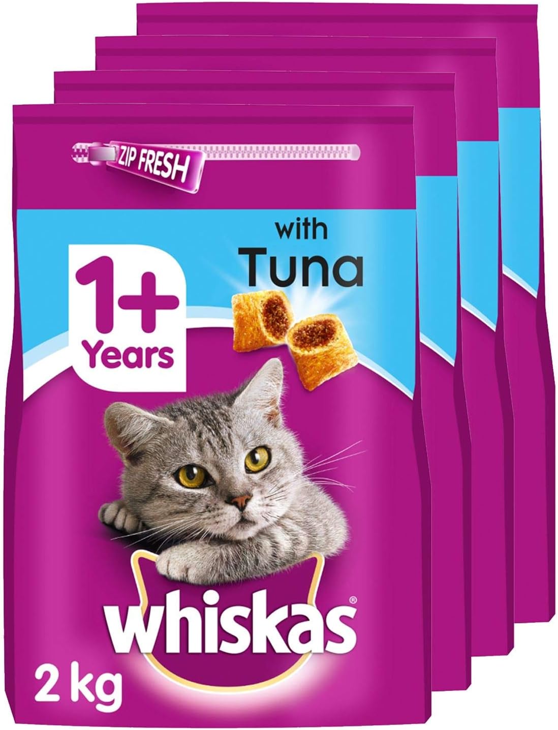 Whiskas 1 Dry Cat Food For Adult Cats With Tuna 4 Bags 4 X 2 Kg Amazon Co Uk Pet Supplies