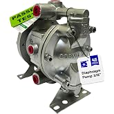 COSMOSTAR D0902 3/8" Double Air Diaphragm Pump, Aluminum Body, Teflon Ball, seat and Diaphragm, Pump Muffler, Pump, Chemical Pump, Waste Oil Pump, Pneumatic Oil Pump, Diaphragm Pumps