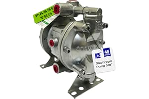 HE COSMOSTAR COSMOSTAR D0902 3/8" Double Air Diaphragm Pump, Aluminum Body, Teflon Ball, seat and Diaphragm, Pump Muffler, Pump, Chemical Pump, Waste Oil Pump, Pneumatic Oil Pump, Diaphragm Pumps