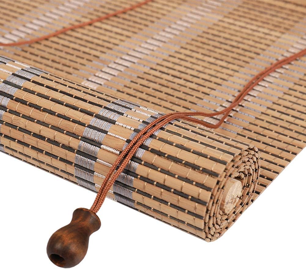 Bamboo Roll Up Window Blind sun shade, Blackout Blinds, Translucent Roman Blinds, Indoor/Outdoor Decorative Blinds, for Terrace/Balcony/Garden, Customizable Doors/Window Curtains