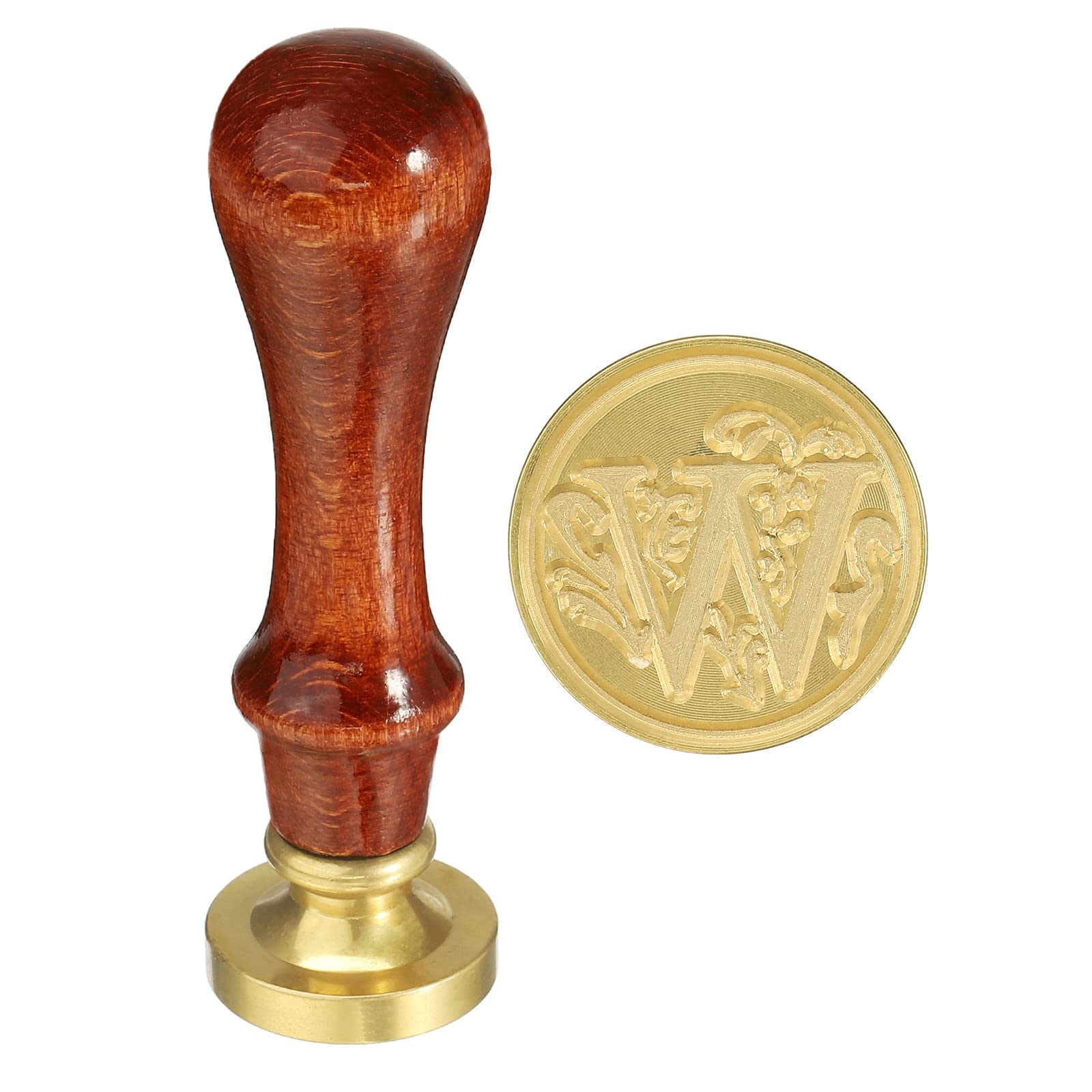 YOKIVE Alphabet Wax Seal Stamp, Letter Stamper with Removable Handle Head Decorate Postcards, Great for Festivals, Weddings (Golden, Red, Letter W)