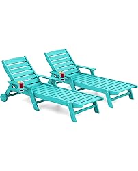SERWALL Patio Chaise Lounge Chair Set of 2, 5