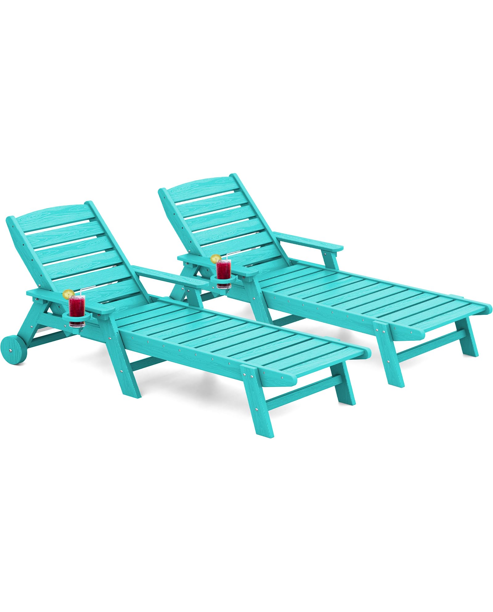 SERWALL Patio Chaise Lounge Chair Set of 2, 5