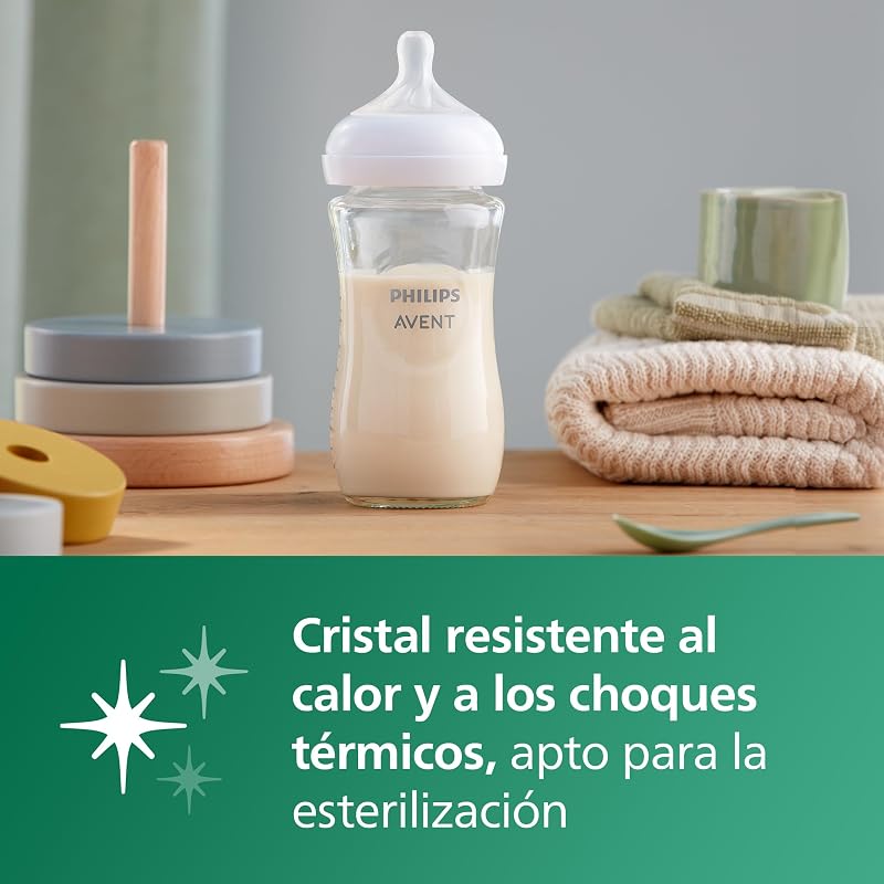 Set nascita biberon in vetro naturale - PHILIPS AVENT - Kit neonato - 240 ml - Misto
