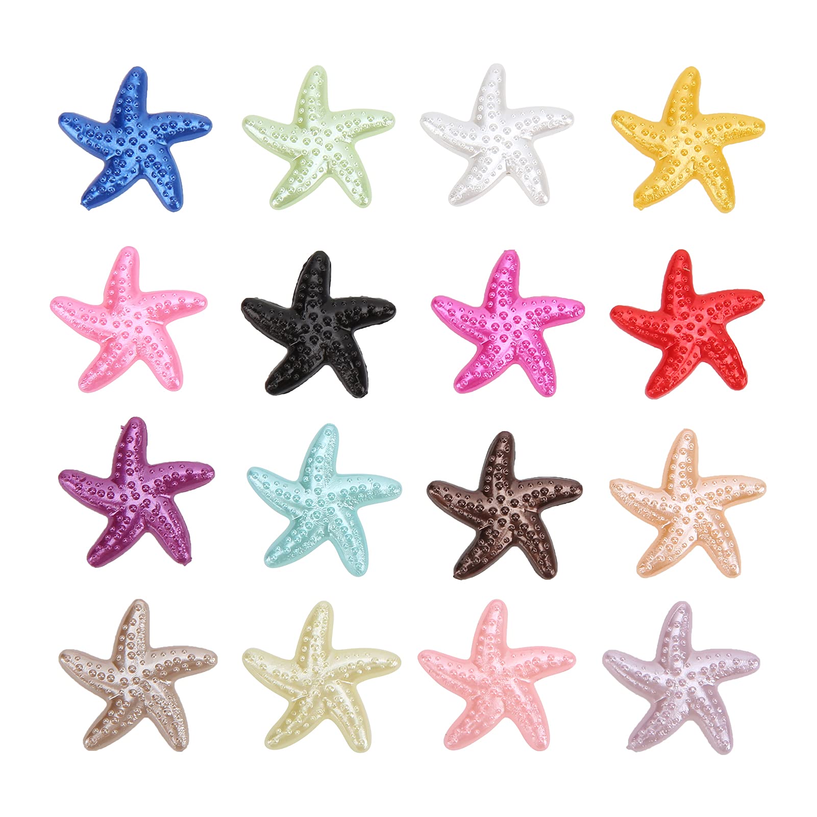 Hztyyier 200pcs Embellishments for Crafting, Starfish Shape Imitation Pearl Resin Charms for DIY Phone Decor Scrapbooks Embellishments Hair Costume Accessories
