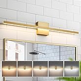 Epinl Gold Vanity Lights for Bathroom - 31.5 inch Brushed Gold Bathroom Light Fixtures Over Mirror 22W LED Dimmable Wall Scon