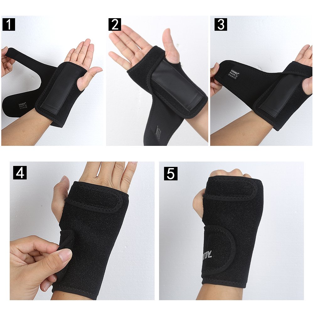 DOB AOLIKES Carpal Tunnel Wrist Brace with Removable Splint and Adjustable Support Wrap (Right)