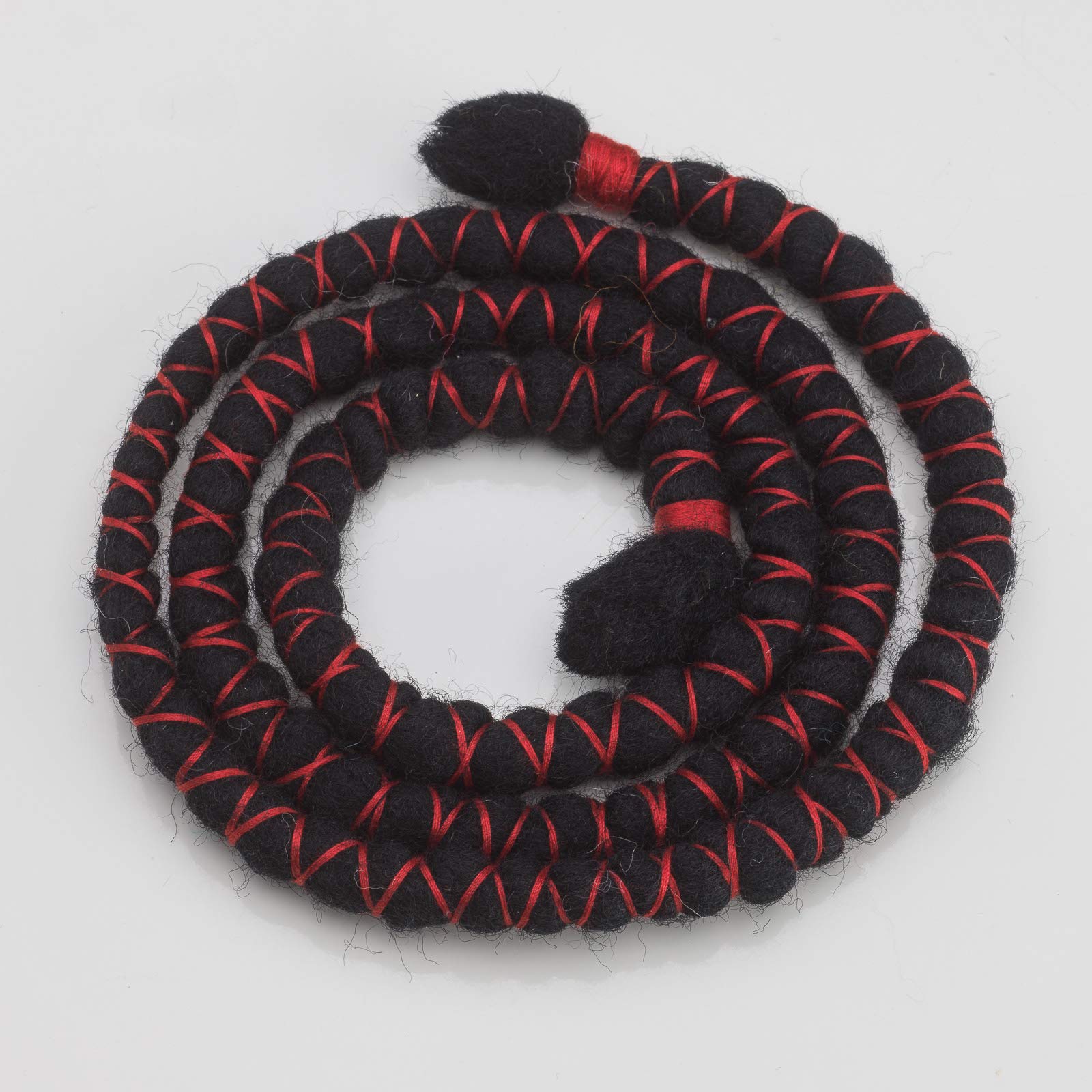 DreadLab - Bendable Spiral Dread Ties (40cm, Black with Red Thread)