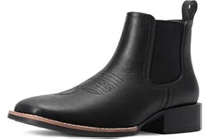 CHOIRAN Western Cowboy Boots for Men - Mens Square Toe Chelsea Boots Ankle Cowboy Boots for Men Casual Retro Stylish Boots