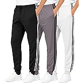Real Essentials 3 Pack: Boys' Athletic Jogger Sweatpants - Kids Teens Youth Active Sports Pants with Pockets (Sizes 5–18)