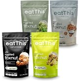 eatThis Superfood Roasted Foxnuts (Makhana) Variety Pack | Crunchy Healthy Snack | Olive Oil Roasted | 4 Bold Flavors | Vegan, Gluten Free, Non-GMO | Pack of 4-12 oz