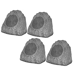 4R8G Outdoor Granite 8" Rock 4 Speaker Set for Deck