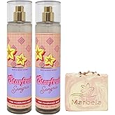Bath & Body Works Starfruit Sangria 2-Pack Fragrance Mist Bundle with a Himalayan Salts Springs Bar Soap - Full Size