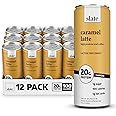 Slate Milk - High Protein Iced Coffee - Caramel Latte - 175mg Caffeine, Lactose Free Energy - 20g Protein, 1g Sugar, 100 Calories, 1g Net Carbs, No Sugar Added - Protein Coffee - 11 fl oz, 12 Cans