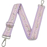 Crossbody Straps for Purses Silver Hardware Purse Strap Wide Shoulder Strap Adjustable Replacement,Retro Jacquard Embroidery for Shoulder Bags