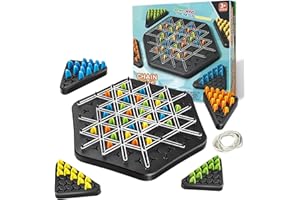 BLADOPIA Triggle Game, Chain Triangle Chess Game, Triggle Rubber Band Game, Triangle Chain Chess Game Set, Triangle Chess Interactive Game for Toddlers, Kids, Adults, Family, Party