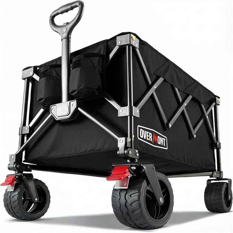 Overmont 200L Folding Festival Trolley on Wheels 150kg Heavy Duty Cart