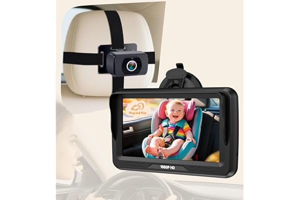 Rohent Baby Car Camera HD 1080P - Rear-Facing Infant Monitor Clear Picture | Super Night Vision 150° Wide-Angle Lens Anti-Glare Screen Easy Install, Peace of Mind While Driving