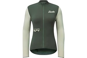 Santic Women's Cycling Jersey Winter Thermal Pro Long Sleeve Fleece UPF 50+ Jersey Cycling Jacket