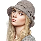 Women Winter Warm Bucket Hat 1920s Vintage Cloche Bowler Hats Fashion Ladies Church Bucket Hat