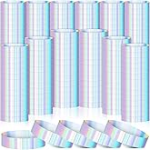 Ctosree Holographic Plastic Wristbands Paper Wrist Bands Waterproof Neon Wristbands for Water Parks Concerts Festivals Party Conferences Security Admission