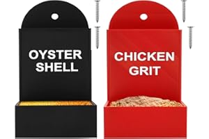 Taicols 2-Pack Chicken Manure & Oyster Shell Feeder - Hanging Trough Style, Automatic Nutrient Gravity Dispenser, Ideal Chick