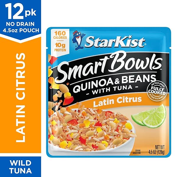STARKIST SMART BOWLS LATIN CITRUS, 4.5 OZ POUCH (PACK OF 1 – FEATURES QUINOA & BEANS WITH WILD CAUGHT TUNA