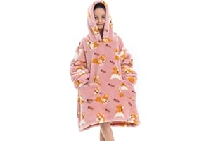 Blanket Hoodie, Oversized Wearable Sweatshirt Blankets Soft Hug Plush with Front Pocket, Cozy Warm Giant Hooded Snuggle Sweat