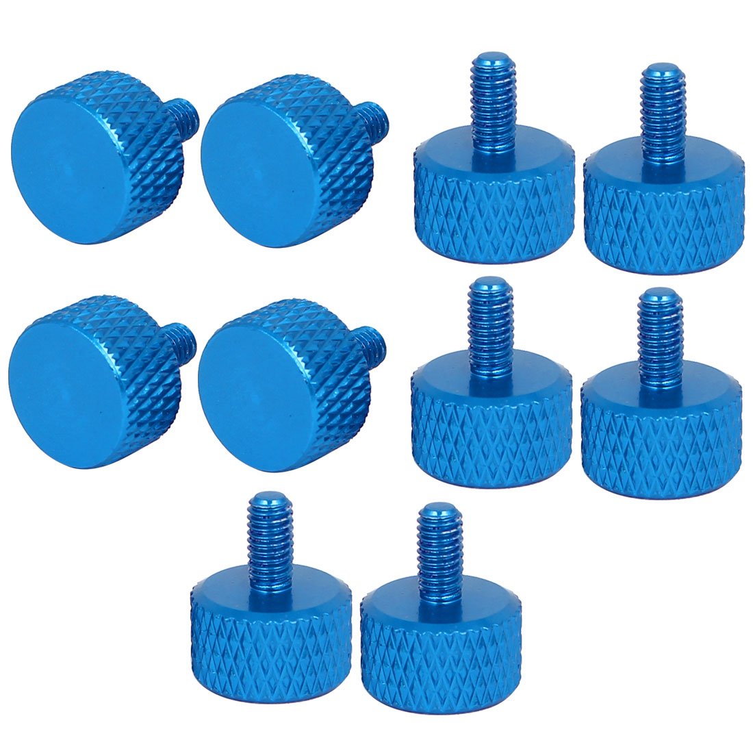 sourcing map Computer PC Graphics Card M3x6mm Knurled Thumb Screws Sky Blue 10pcs