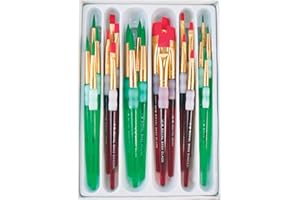 OMNIA BRUSH Brushes Paint Big Kids Choice Round and Flat Value Set of 24