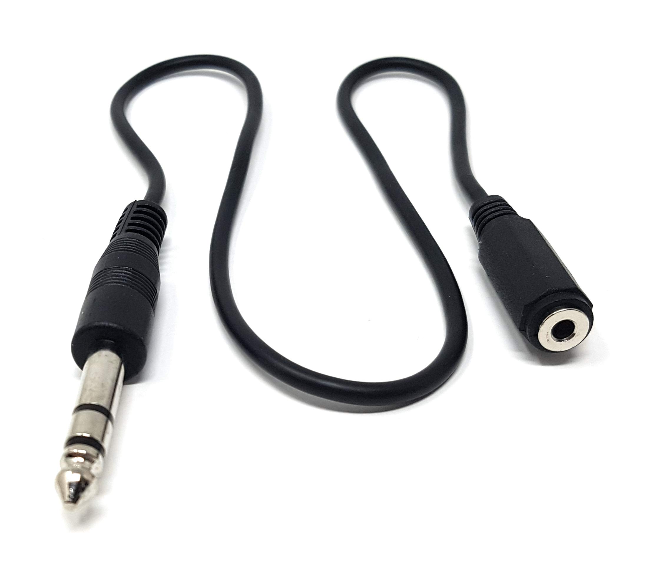 MainCore 50cm long 6.35mm Stereo Jack Plug to 3.5mm Stereo Socket Cable Aux Adapter Converter Extension/Extender/Pro Music Studio & Home Audio