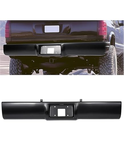 SHAQIMA Rear Bumper Roll Pan W/LED License Lamp Compatible With Chevy Silverado 1500 07 13 Fleetside