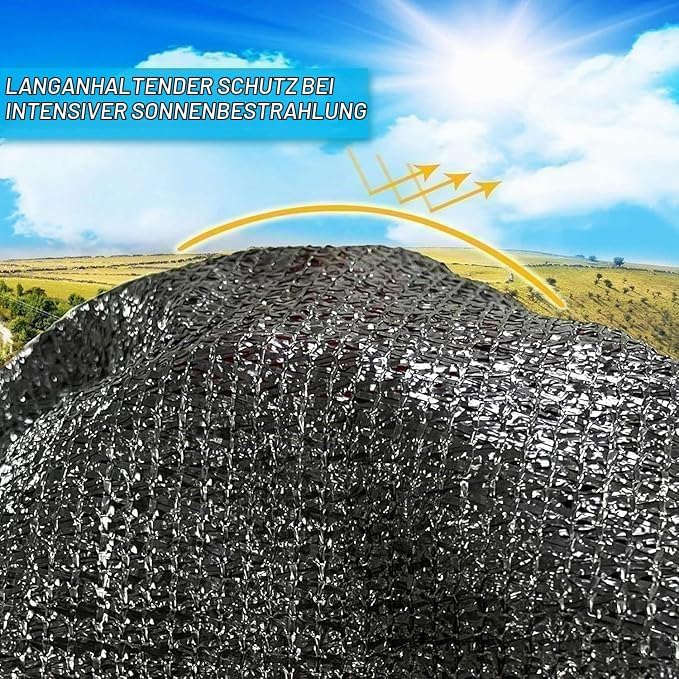 Schattierungsnetz 2x5M, Sonnenschutznetz mit Ösen, Sichtschutzgewebe 90% Schattierwirkung, Sonnenschutznetz Gewächshaus, Schattennetz Garten, Sonnenschutz Netz Schwarz von Sunshine Smile