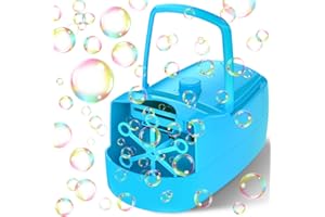 SIZONJOY Bubble Machine, 18000+ Bubbles Per Minute Bubble Maker Blower for Kids Toddlers with 2 Speeds,6 Wands,Operated by Batteries or Plug-in for Outdoor/Indoor Birthday Parties,Wedding (Blue)