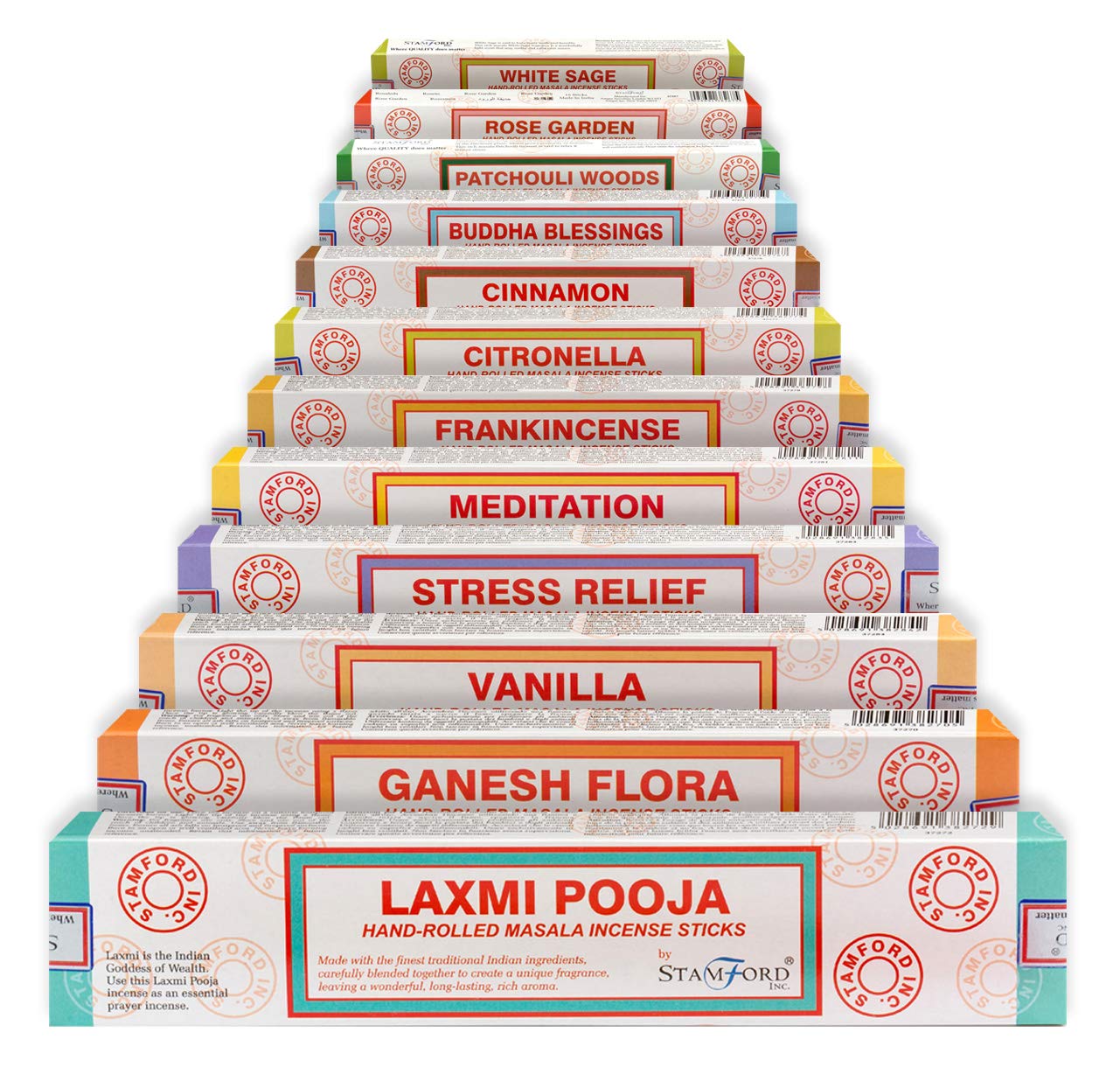 Stamford London 37362 Variety Set Hand Rolled Incense Sticks - 12 Packs