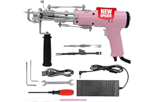 YARRD 2 in 1 Pink Gun Rug Tufting Kit – Tufting Gun for Tufting Yarn Carpet Gun for Tufting Cloth Rug Maker Machine Starter Kit Rug Making Supplies Carpet Tufting Gun Kit