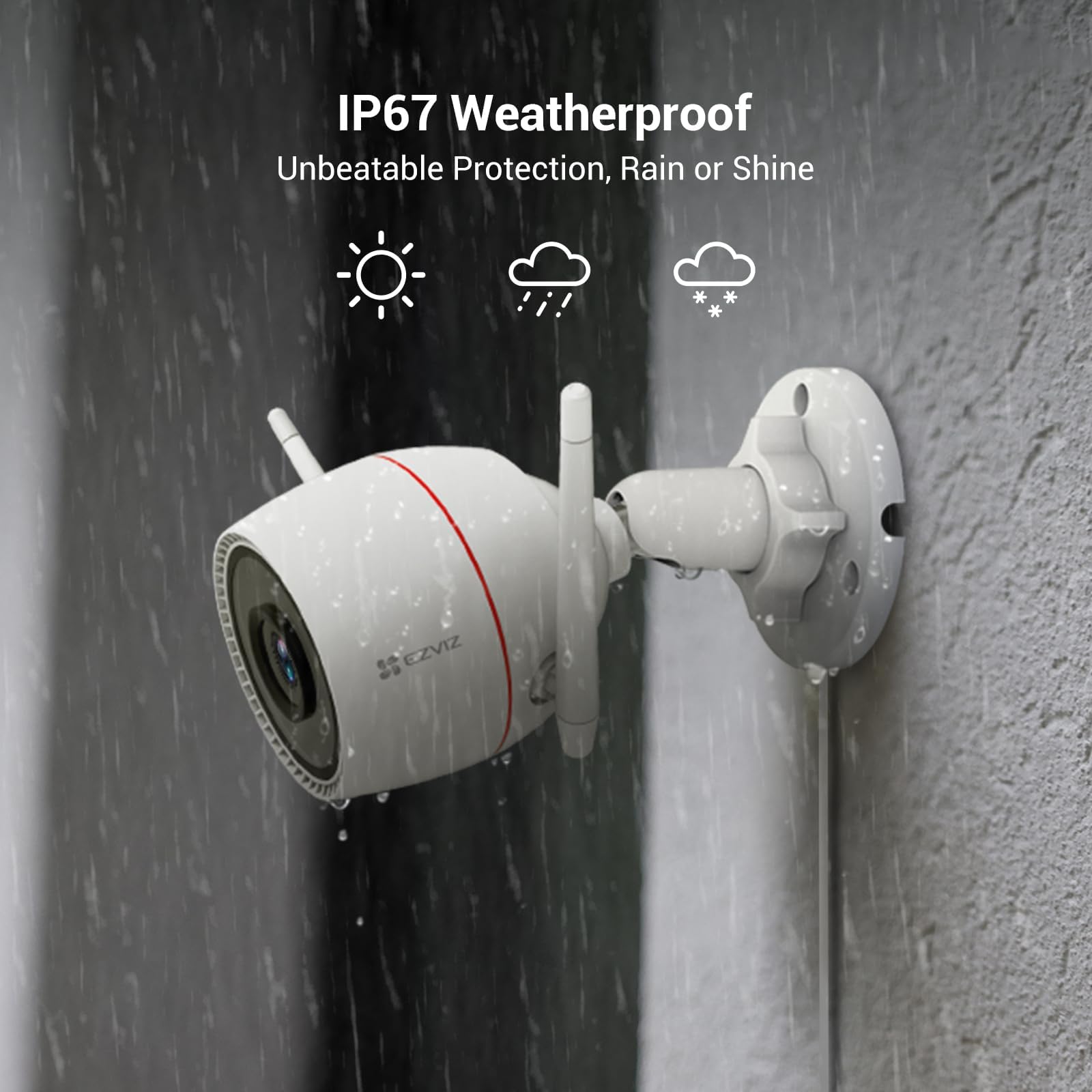 EZVIZ Custom Voice Alerts, 2K Outdoor Cameras for Home Security Outside, WiFi Surveillance Camera, No Subscription with Color Night Vision, IP67 Waterproof, Motion Detection, Two-Way Talk, Alexa